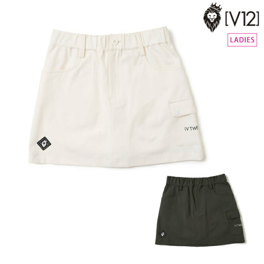 V12 ヴィトゥエルブ ゴルフウェア レディース SNAP SKIRT ストレッチ ベーシックデザイン V122610-SK05