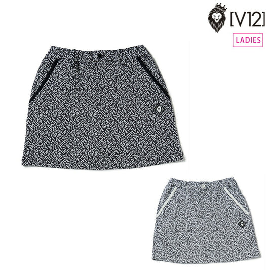 V12 ヴィトゥエルブ ゴルフウェア レディース KH SKIRT 総柄スカート ストレッチ セットアップ対応 v122610-sk07