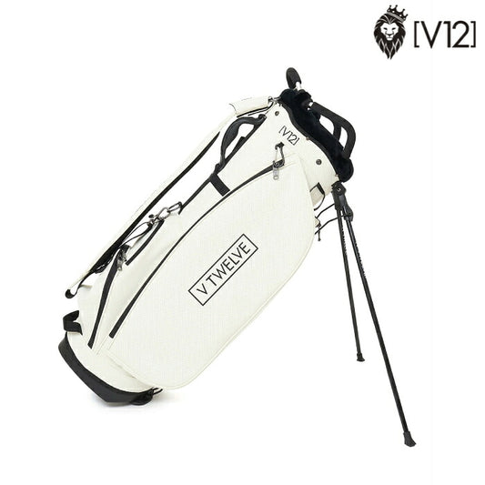V12 ヴィトゥエルブ ゴルフ メンズ レディース ESSENTIAL CADDY スタンドキャディバッグ 9インチ 5分割仕様 高級感のあるパンチングレザー v122620-cb01