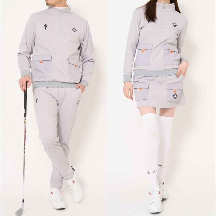 V12 ヴィトゥエルブ ゴルフウェア メンズ レディース ARC TAG HZ JKT ハーフジップスウェット ストレッチ 吸水速乾 UVカット セットアップ対応 v122620-sw02