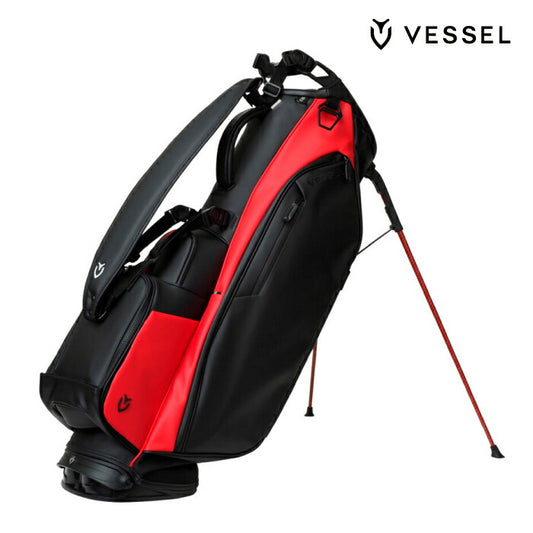 【送料無料】VESSEL GOLF ベゼルゴルフ メンズ レディース スタンドキャディバッグ PLAYER 4.0 Stand SINGLE シングルストラップ vessel-4-crimson