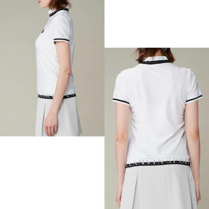 LANVIN SPORT ランバン スポール ゴルフウェア レディース リブディテールモックネック半袖シャツ【UV/ストレッチ】VG4FHS11L
