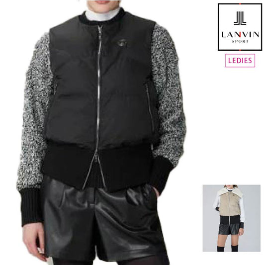 LANVIN SPORT ランバン スポール ゴルフウェア レディース 中わたアウターベスト【HEAT NAVI裏地付き/衿取り外し可】 VG4FVE50L
