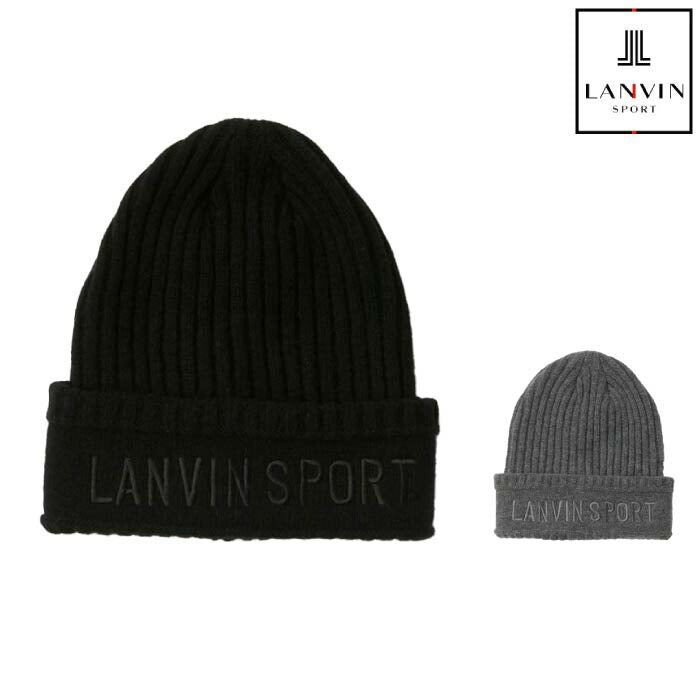 LANVIN SPORT ランバン スポール ゴルフウェア メンズ ロゴデザインウールワッチ ニット 帽子 VG5FCP41M