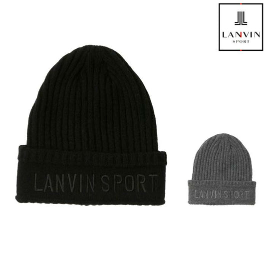 LANVIN SPORT ランバン スポール ゴルフウェア メンズ ロゴデザインウールワッチ ニット 帽子 VG5FCP41M