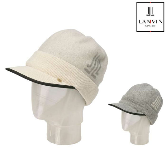 LANVIN SPORT ランバン スポール ゴルフウェア レディース ツバ付きソフトラメニットキャップ 日本製 ツバ部UVカット VG5FCP42L