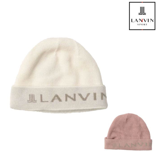 LANVIN SPORT ランバン スポール ゴルフウェア レディース ロゴデザインニットワッチ ニット 帽子 日本製 VG5FCP43L