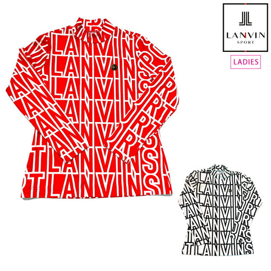 LANVIN SPORT ランバン スポール ゴルフウェア レディース ロゴプリント長袖ハイネックシャツ 保温 VG5FLS71L