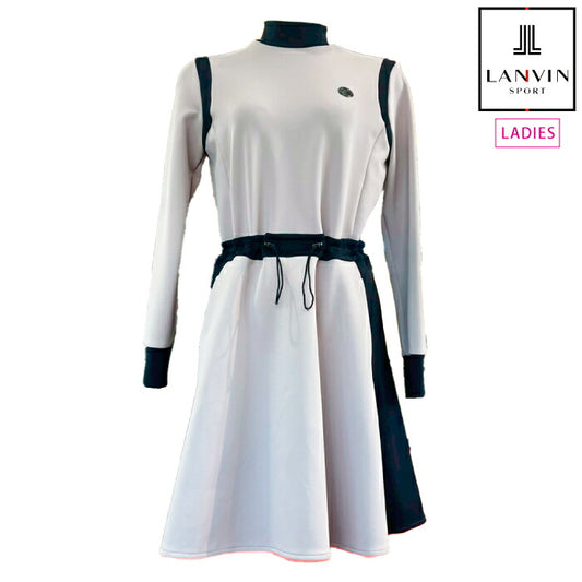LANVIN SPORT ランバン スポール ゴルフウェア レディース ブロッキングデザイン長袖ワンピース UV 吸汗速乾 vg5fop41l