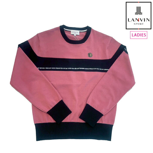 LANVIN SPORT ランバン スポール ゴルフウェア レディース ポリエステルクルーネックニット セーター 軽量 vg5fst52l