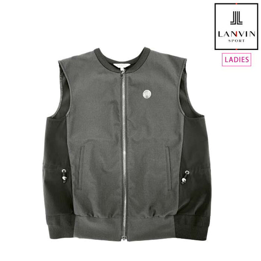 LANVIN SPORT ランバン スポール ゴルフウェア レディース クルーネックアウターベスト 2WAYストレッチ VG5FVE31L