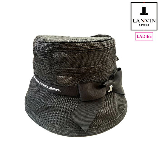 LANVIN SPORT ランバン スポール レディース ゴルフ ペーパーハット グログランリボン付き 通気 部分UVカット VG5SCP74L