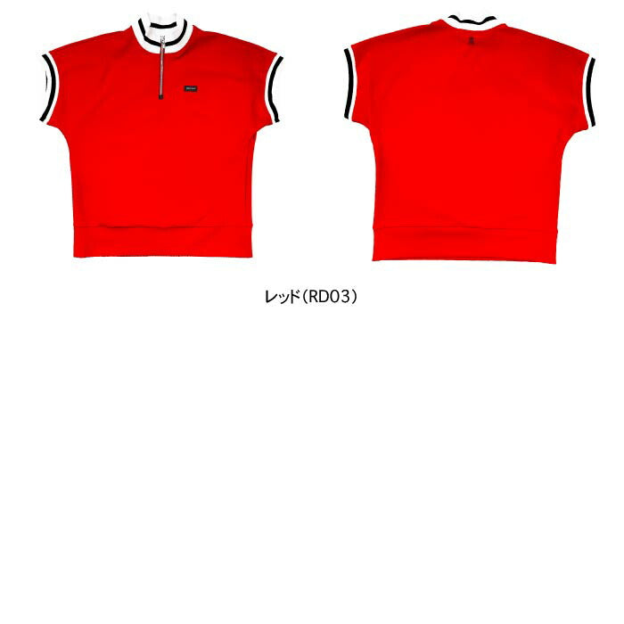 LANVIN SPORT ランバン スポール ゴルフウェア レディース スタンドジップアップ半袖シャツ UVカット 2WAYストレッチ 接触冷感 VG5SHS32L