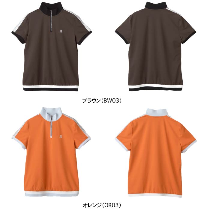 LANVIN SPORT ランバン スポール ゴルフウェア レディース スタンドジップアップ半袖シャツ【SUNSCREEN】吸汗速乾 VG5SHS44L