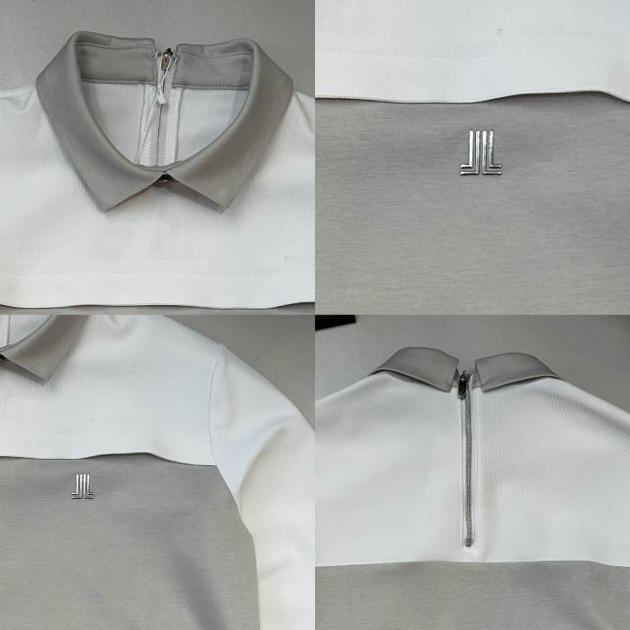 LANVIN SPORT ランバン スポール ゴルフウェア レディース ブロッキングデザイン共衿長袖シャツ 部分UV CUT 部分接触冷感 vg5sls31l