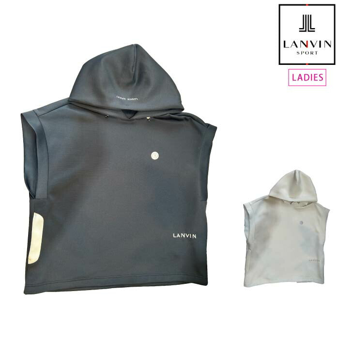 LANVIN SPORT ランバン スポール ゴルフウェア レディース ドロップショルダーフーディベスト ストレッチ VG5SVE21L
