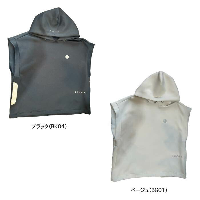 LANVIN SPORT ランバン スポール ゴルフウェア レディース ドロップショルダーフーディベスト ストレッチ VG5SVE21L