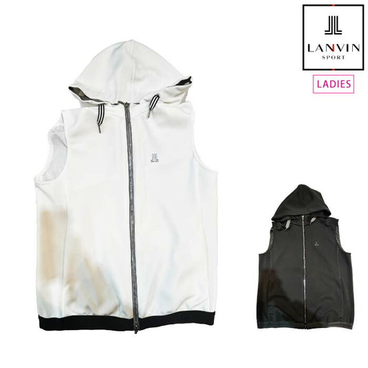 LANVIN SPORT ランバン スポール ゴルフウェア レディース フード取り外し可能フルオープンベスト 軽量 VG5SVE32L