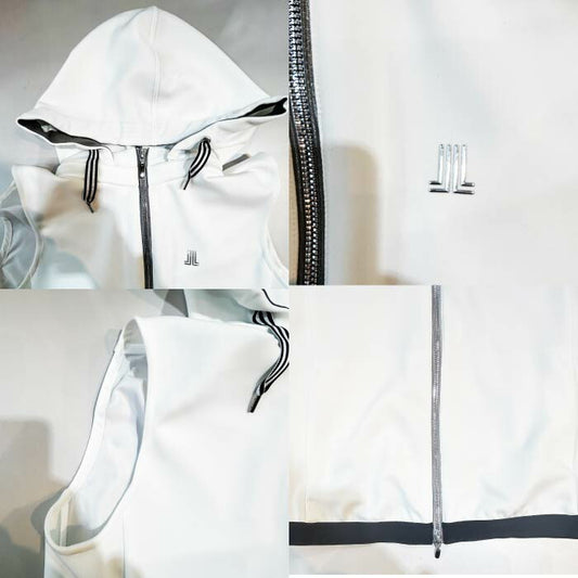 LANVIN SPORT ランバン スポール ゴルフウェア レディース フード取り外し可能フルオープンベスト 軽量 VG5SVE32L