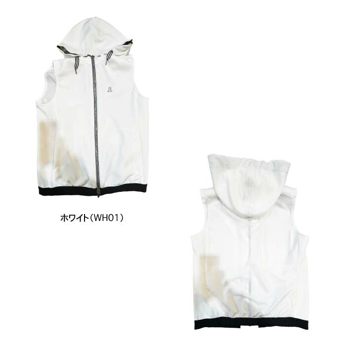 LANVIN SPORT ランバン スポール ゴルフウェア レディース フード取り外し可能フルオープンベスト 軽量 VG5SVE32L