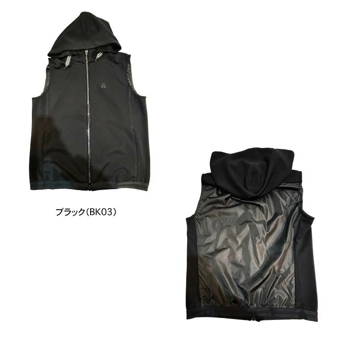 LANVIN SPORT ランバン スポール ゴルフウェア レディース フード取り外し可能フルオープンベスト 軽量 VG5SVE32L