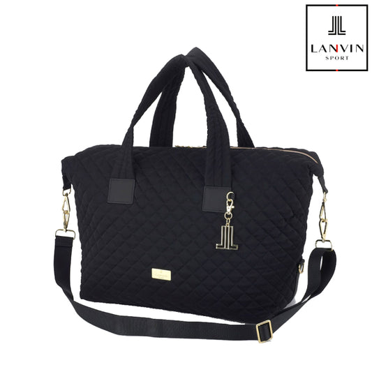 LANVIN SPORT ランバン スポール ゴルフ メンズ レディース キルティングデザインボストンバッグ 大きめサイズ 柔らかな風合い ロゴチャーム付き vg6fbb05l