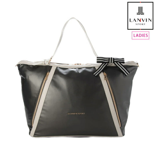 LANVIN SPORT ランバン スポール ゴルフウェア レディース ログランリボン付きボストンバッグ ファスナー付きポケット リボン取り外し可能 エレガント vg6sbb02l