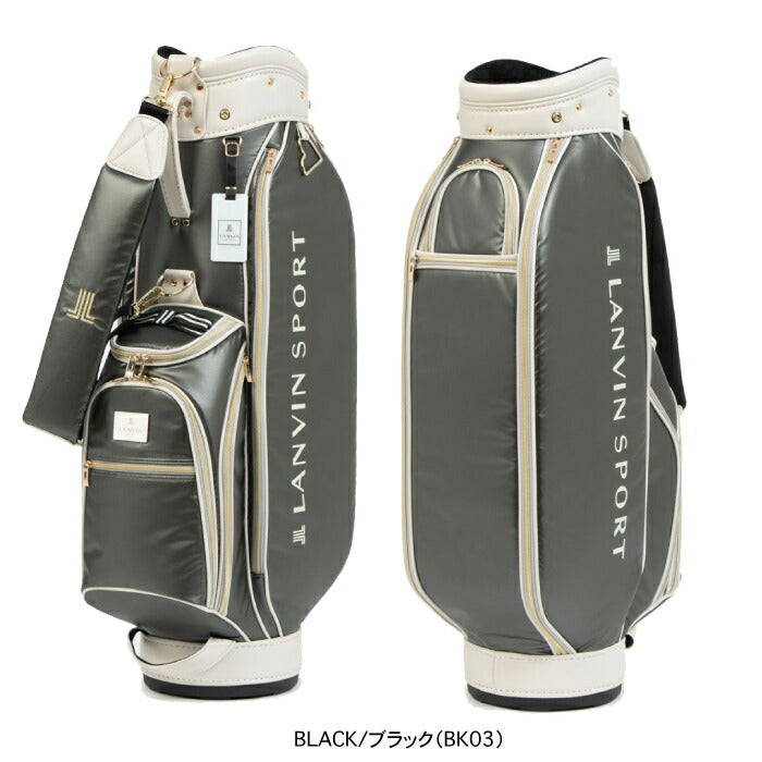 LANVIN SPORT ランバン スポール ゴルフ レディース HEART COLLECTION キャディバッグ 46インチ対応 8.5型 エレガントな光沢 大きめサイズポケット VG6SCB02L