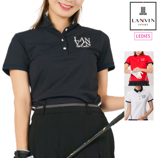 LANVIN SPORT ランバン スポール レディース 【25周年】サイドライン半袖シャツ【EXcDRY/吸汗速乾/UV】 VLV1541S4