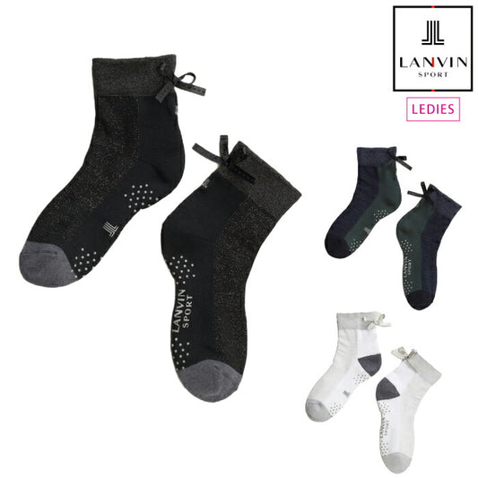 LANVIN SPORT ランバン スポール レディース グログランリボン付きショート丈ソックス【抗菌防臭】 VLW0032C3