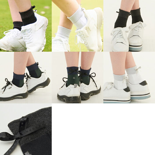 LANVIN SPORT ランバン スポール レディース グログランリボン付きショート丈ソックス【抗菌防臭】 VLW0032C3