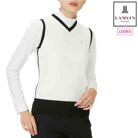 LANVIN SPORT ランバン スポール レディース ゴルフウェア Vネックニットベスト VLW5021A1