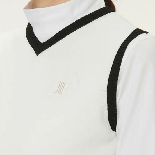 LANVIN SPORT ランバン スポール レディース ゴルフウェア Vネックニットベスト VLW5021A1