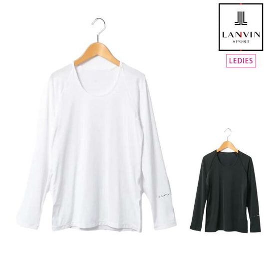 LANVIN SPORT ランバン スポール ゴルフウェア レディース 長袖クルーネックアンダーシャツ 部分吸汗 部分UV vlx1002x6
