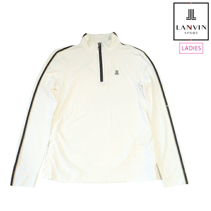 LANVIN SPORT ランバン スポール ゴルフウェア レディース 脇シャーリングジップアップ長袖シャツ【吸汗/UV】 VLX1043Y5