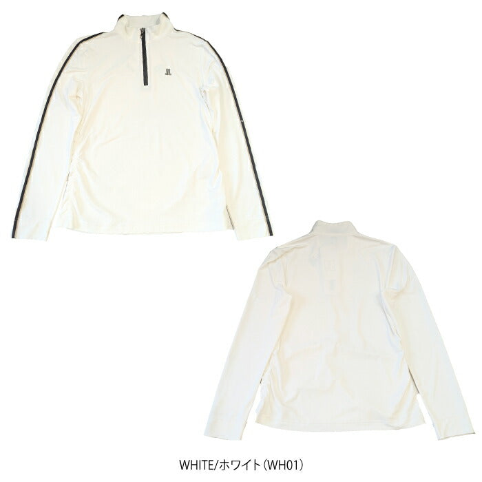 LANVIN SPORT ランバン スポール ゴルフウェア レディース 脇シャーリングジップアップ長袖シャツ【吸汗/UV】 VLX1043Y5