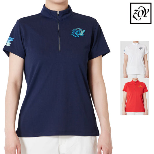 ZOY ゾーイ レディース WOMENS スペースマスターピンメッシュ 半袖ポロシャツ UVカット効果 071622010