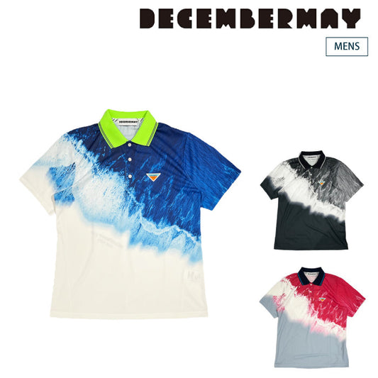 DECEMBERMAY ディセンバーメイ メンズ Coastline print non sleeve polo UVカット 1-205-0133