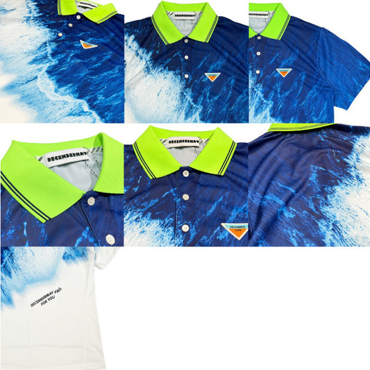 DECEMBERMAY ディセンバーメイ メンズ Coastline print non sleeve polo UVカット 1-205-0133