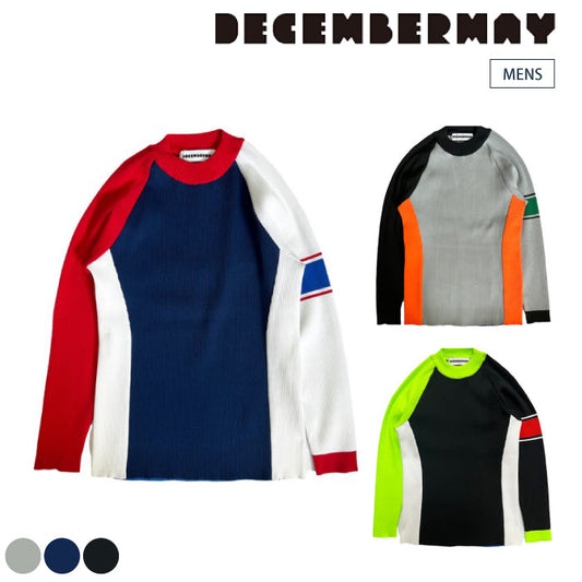 DECEMBERMAY ディセンバーメイ メンズ Asymmetric color knit 超軽量 1-205-1017