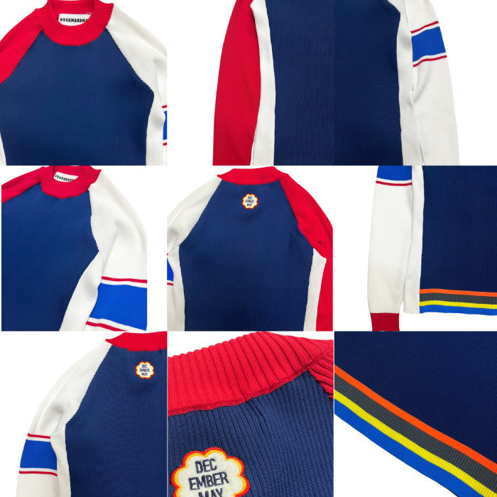 DECEMBERMAY ディセンバーメイ メンズ Asymmetric color knit 超軽量 1-205-1017