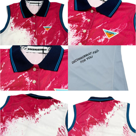 DECEMBERMAY ディセンバーメイ レディース Coastline print non sleeve polo UVカット 2-205-0133