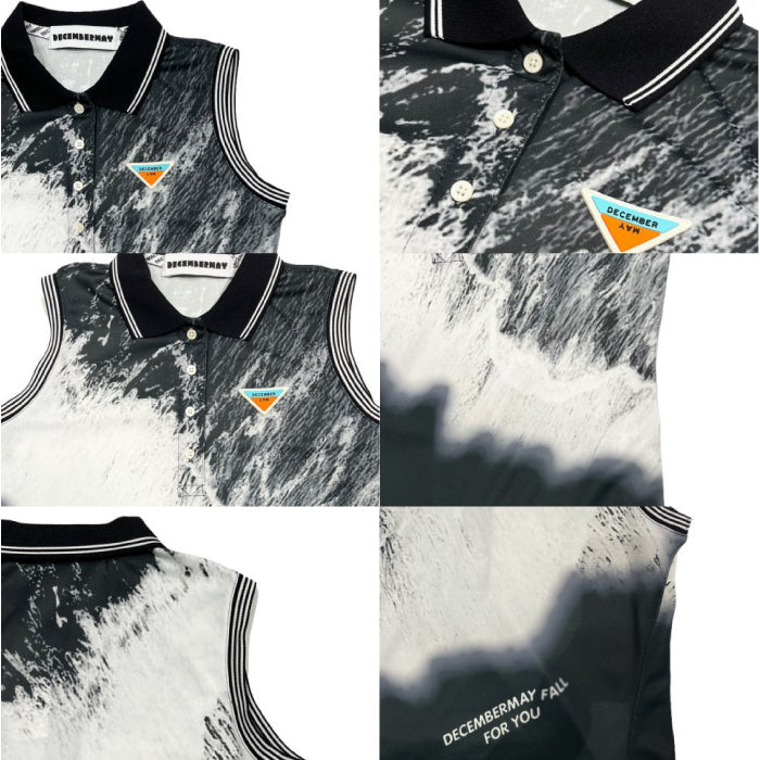 DECEMBERMAY ディセンバーメイ レディース Coastline print non sleeve polo UVカット 2-205-0133