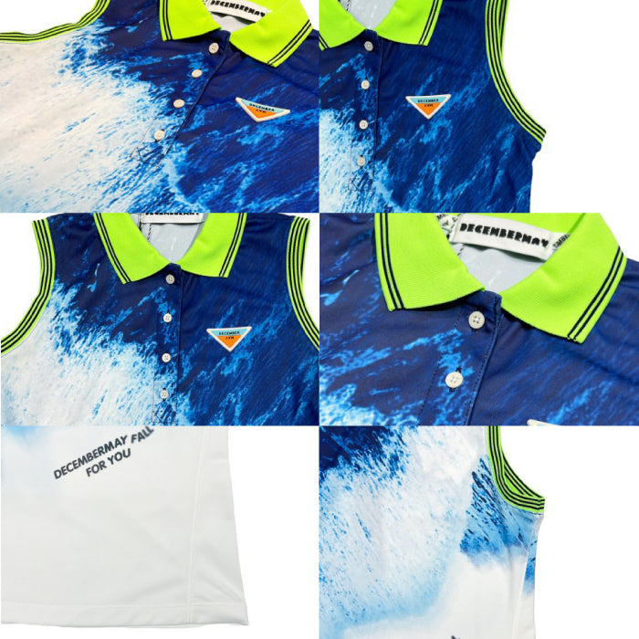 DECEMBERMAY ディセンバーメイ レディース Coastline print non sleeve polo UVカット 2-205-0133