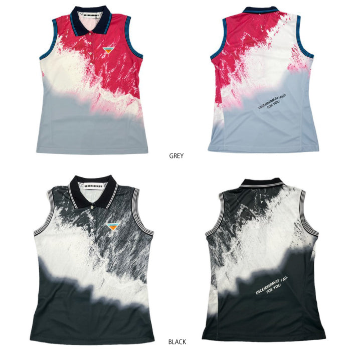 DECEMBERMAY ディセンバーメイ レディース Coastline print non sleeve polo UVカット 2-205-0133
