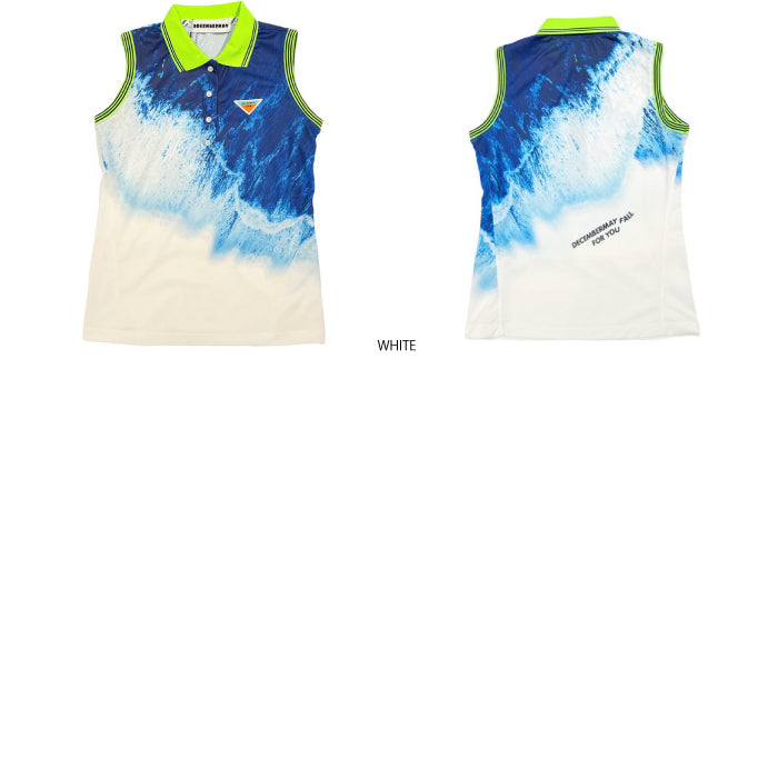 DECEMBERMAY ディセンバーメイ レディース Coastline print non sleeve polo UVカット 2-205-0133
