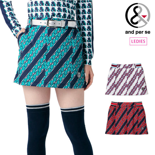 and per se アンパスィ レディース 総柄プリントスウェットスカート 抗ピリング AFS4003F2