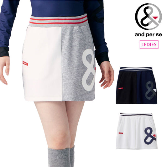 and per se アンパスィ レディース &プリントスウェットスカート 抗ピリング・ストレッチ AFS4003J2