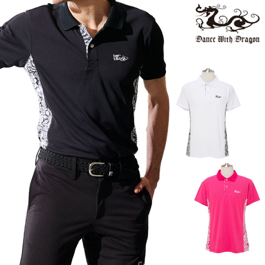 Dance With Dragon ダンスウィズドラゴン メンズ スペースマスターパネルプリントポロ ストレッチ 吸水速乾 D1-113320