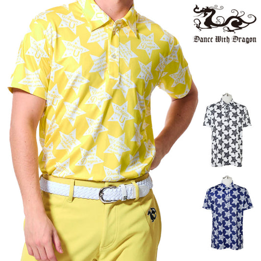 Dance With Dragon ダンスウィズドラゴン メンズ スターメッセージプリントシャツ衿ポロ D1-132331